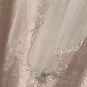 Hand-Beaded Long Wedding Veil